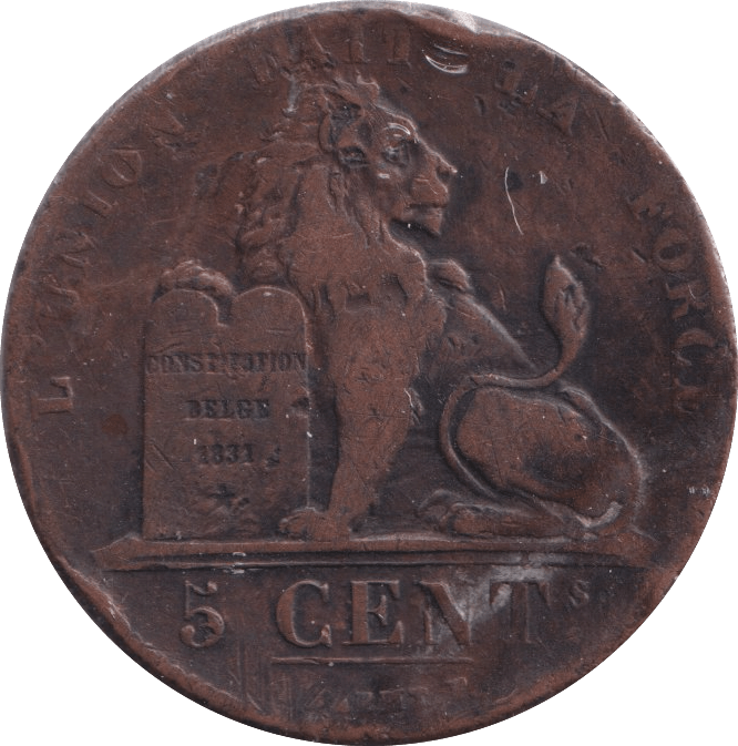 1834 5 CENTS BELGIUM - WORLD COINS - Cambridgeshire Coins