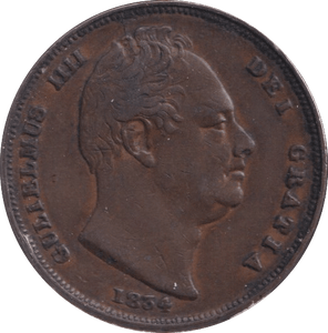 1834 FARTHING ( VF ) - Farthing - Cambridgeshire Coins