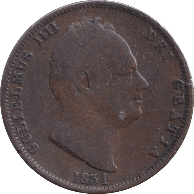 1834 HALFPENNY ( FINE ) - Halfpenny - Cambridgeshire Coins