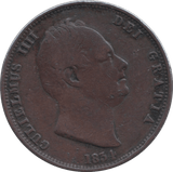 1834 HALFPENNY ( GF ) - Halfpenny - Cambridgeshire Coins