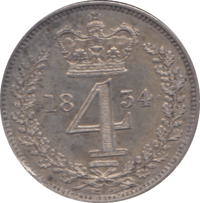 1834 MAUNDY FOURPENCE ( GVF ) - Maundy Coins - Cambridgeshire Coins