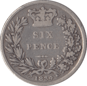 1834 SIXPENCE ( FINE ) - Sixpence - Cambridgeshire Coins