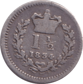 1834 THREE HALF PENCE ( FINE ) - Three Half Pence - Cambridgeshire Coins