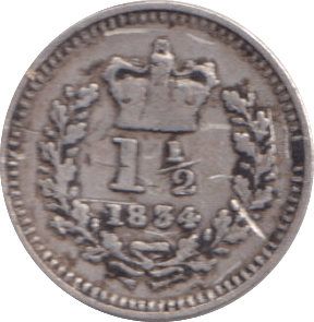 1834 THREE HALF PENCE ( GF ) - three half pence - Cambridgeshire Coins