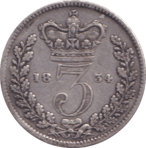 1834 THREEPENCE ( GF ) - Threepence - Cambridgeshire Coins