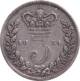 1834 THREEPENCE ( GF ) - Threepence - Cambridgeshire Coins