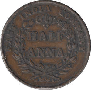 1835 1/2 ANNA EAST INDIA COMPANY - WORLD COINS - Cambridgeshire Coins