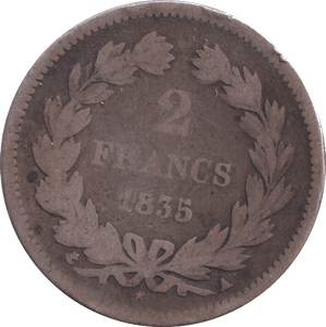 1835 2 FRANCS FRANCE - WORLD COINS - Cambridgeshire Coins