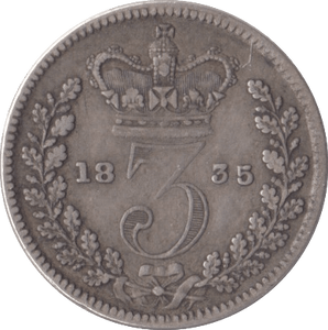 1835 SILVER THREEPENCE ( FINE ) - Threepence - Cambridgeshire Coins