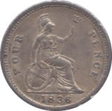 1836 FOURPENCE ( AUNC ) - Fourpence - Cambridgeshire Coins