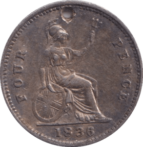 1836 FOURPENCE ( EF ) HOLED - Fourpence - Cambridgeshire Coins