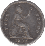 1836 FOURPENCE ( FINE ) 6 - Fourpence - Cambridgeshire Coins