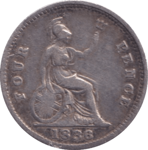 1836 FOURPENCE ( FINE ) - Fourpence - Cambridgeshire Coins