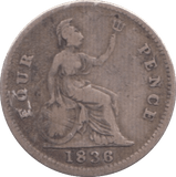 1836 FOURPENCE ( FINE ) - Fourpence - Cambridgeshire Coins