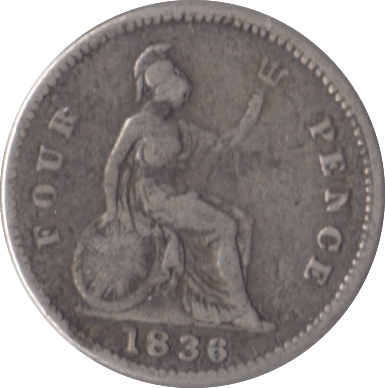 1836 FOURPENCE ( FINE ) - Fourpence - Cambridgeshire Coins