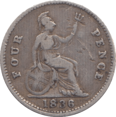 1836 FOURPENCE ( FINE ) - Fourpence - Cambridgeshire Coins