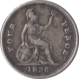 1836 FOURPENCE ( VF ) - Fourpence - Cambridgeshire Coins