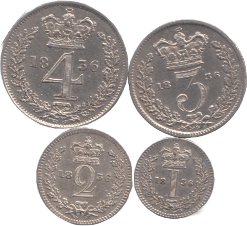 1836 MAUNDY SET WILLIAM IIII - Maundy Set - Cambridgeshire Coins