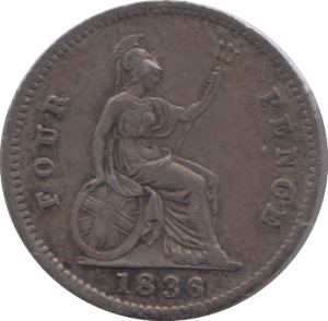 1836 SILVER FOURPENCE ( VF ) 3 - Fourpence - Cambridgeshire Coins