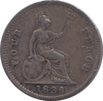 1836 SILVER FOURPENCE ( VF ) 3 - Fourpence - Cambridgeshire Coins