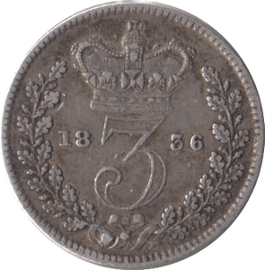 1836 SILVER THREEPENCE ( FINE ) - Threepence - Cambridgeshire Coins