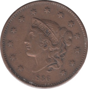 1836 USA ONE CENT - WORLD COINS - Cambridgeshire Coins