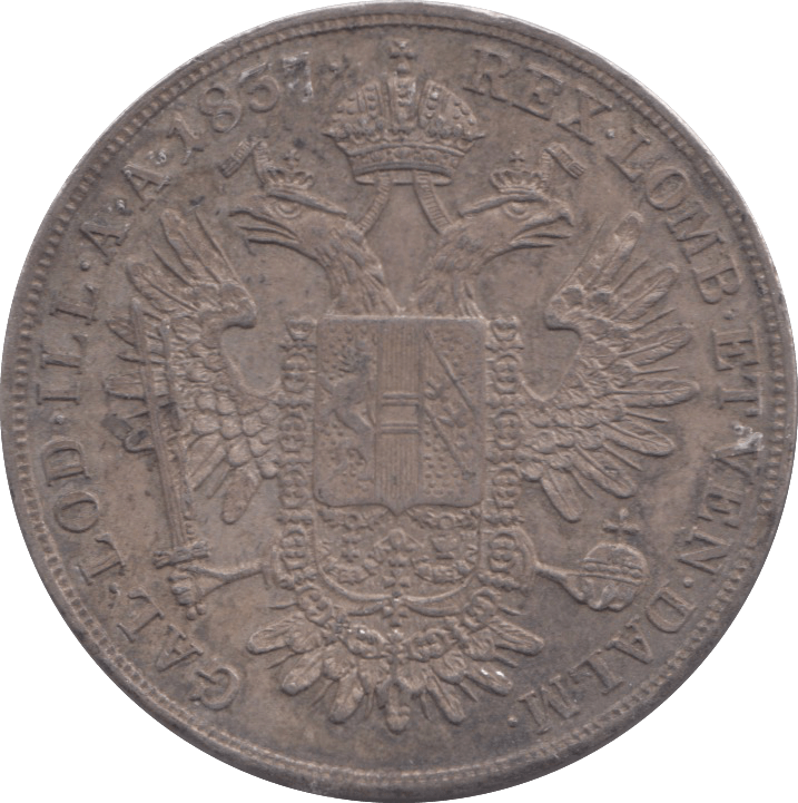 1837 AUSTRIA SILVER HALF THALER - SILVER WORLD COINS - Cambridgeshire Coins