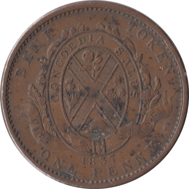 1837 CANADA BANK PENNY TOKEN - PENNY TOKEN - Cambridgeshire Coins