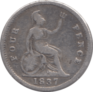 1837 FOURPENCE ( FINE ) - Fourpence - Cambridgeshire Coins