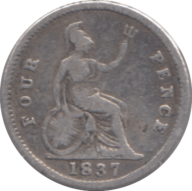 1837 FOURPENCE ( FINE ) - Fourpence - Cambridgeshire Coins