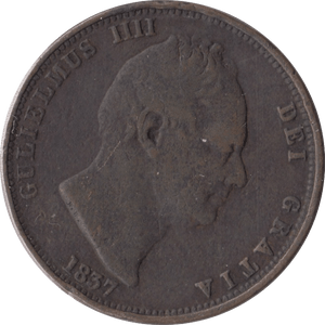 1837 HALFPENNY ( FINE ) - Halfpenny - Cambridgeshire Coins