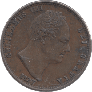 1837 HALFPENNY ( GVF ) 2 - HALFPENNY - Cambridgeshire Coins