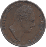 1837 HALFPENNY ( GVF ) 2 - HALFPENNY - Cambridgeshire Coins
