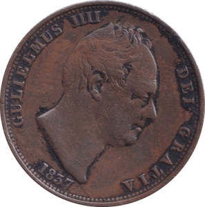 1837 HALFPENNY ( VF ) - Halfpenny - Cambridgeshire Coins