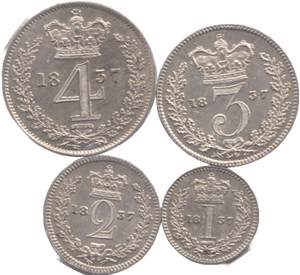 1837 MAUNDY SET WILLIAM IIII - Maundy Set - Cambridgeshire Coins