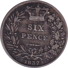 1837 SIXPENCE ( GF ) B - Sixpence - Cambridgeshire Coins