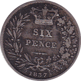1837 SIXPENCE ( GF ) B - Sixpence - Cambridgeshire Coins