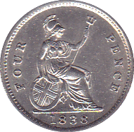 1838 FOURPENCE ( EF ) - Fourpence - Cambridgeshire Coins