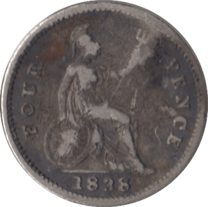 1838 FOURPENCE ( FAIR ) - Fourpence - Cambridgeshire Coins