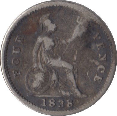 1838 FOURPENCE ( FAIR ) - Fourpence - Cambridgeshire Coins