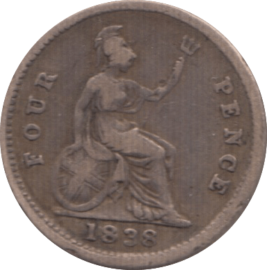 1838 FOURPENCE ( FINE ) - Fourpence - Cambridgeshire Coins
