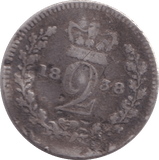 1838 MAUNDY TWOPENCE ( F ) - MAUNDY TWOPENCE - Cambridgeshire Coins