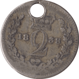 1838 MAUNDY TWOPENCE ( FAIR ) - MAUNDY TWOPENCE - Cambridgeshire Coins