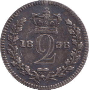 1838 MAUNDY TWOPENCE ( GF ) - Maundy Coins - Cambridgeshire Coins