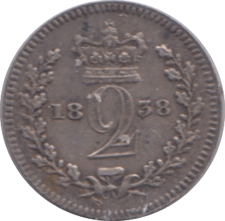 1838 MAUNDY TWOPENCE ( GVF ) 3 - Maundy Coins - Cambridgeshire Coins