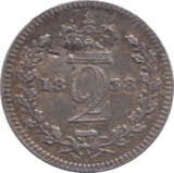 1838 MAUNDY TWOPENCE ( GVF ) - Maundy Coins - Cambridgeshire Coins
