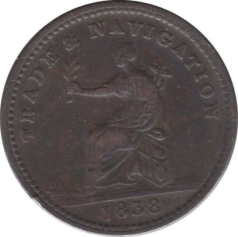 1838 ONE STIVER BRITISH GUYANA HALFPENNY TRADE TOKEN REF 398 - HALFPENNY TOKEN - Cambridgeshire Coins