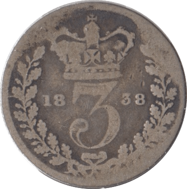 1838 SILVER THREEPENCE ( FAIR ) - Threepence - Cambridgeshire Coins
