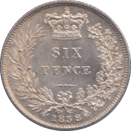 1838 SIXPENCE ( AUNC ) - Sixpence - Cambridgeshire Coins