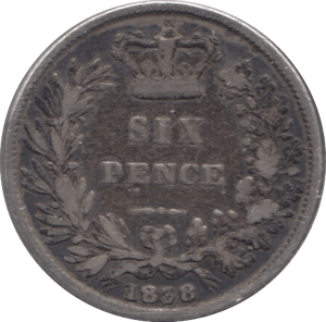 1838 SIXPENCE ( NF ) 3 - Sixpence - Cambridgeshire Coins